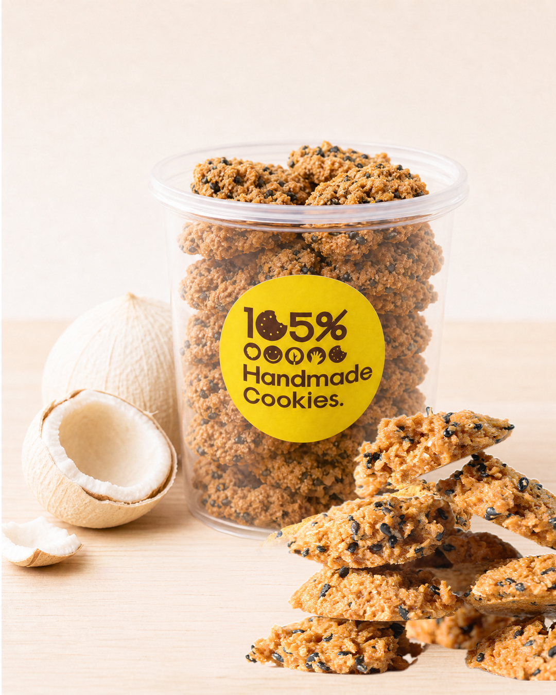 網購熱銷台灣手工餅乾:105%cookies椰子酥罐裝,真材實料的酥脆口感,長輩與辦公室都愛的下午茶茶點。