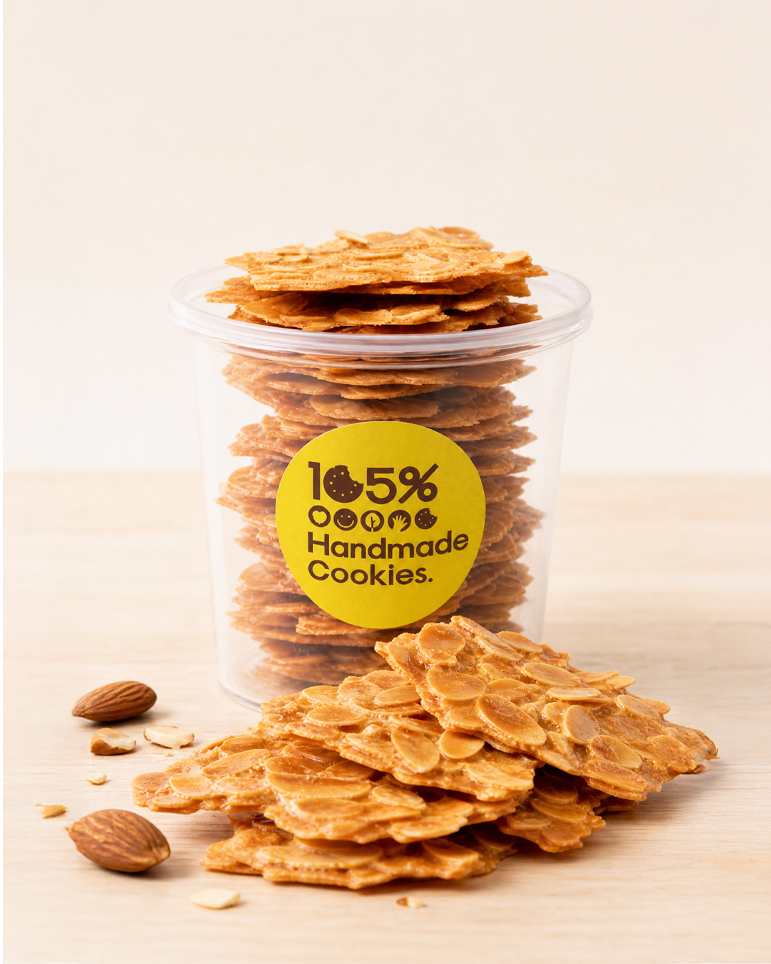 網購熱銷台灣手工餅乾,105%cookies黃金杏仁薄片罐裝,天然無添加防腐劑,辦公室瘋搶的團購美食