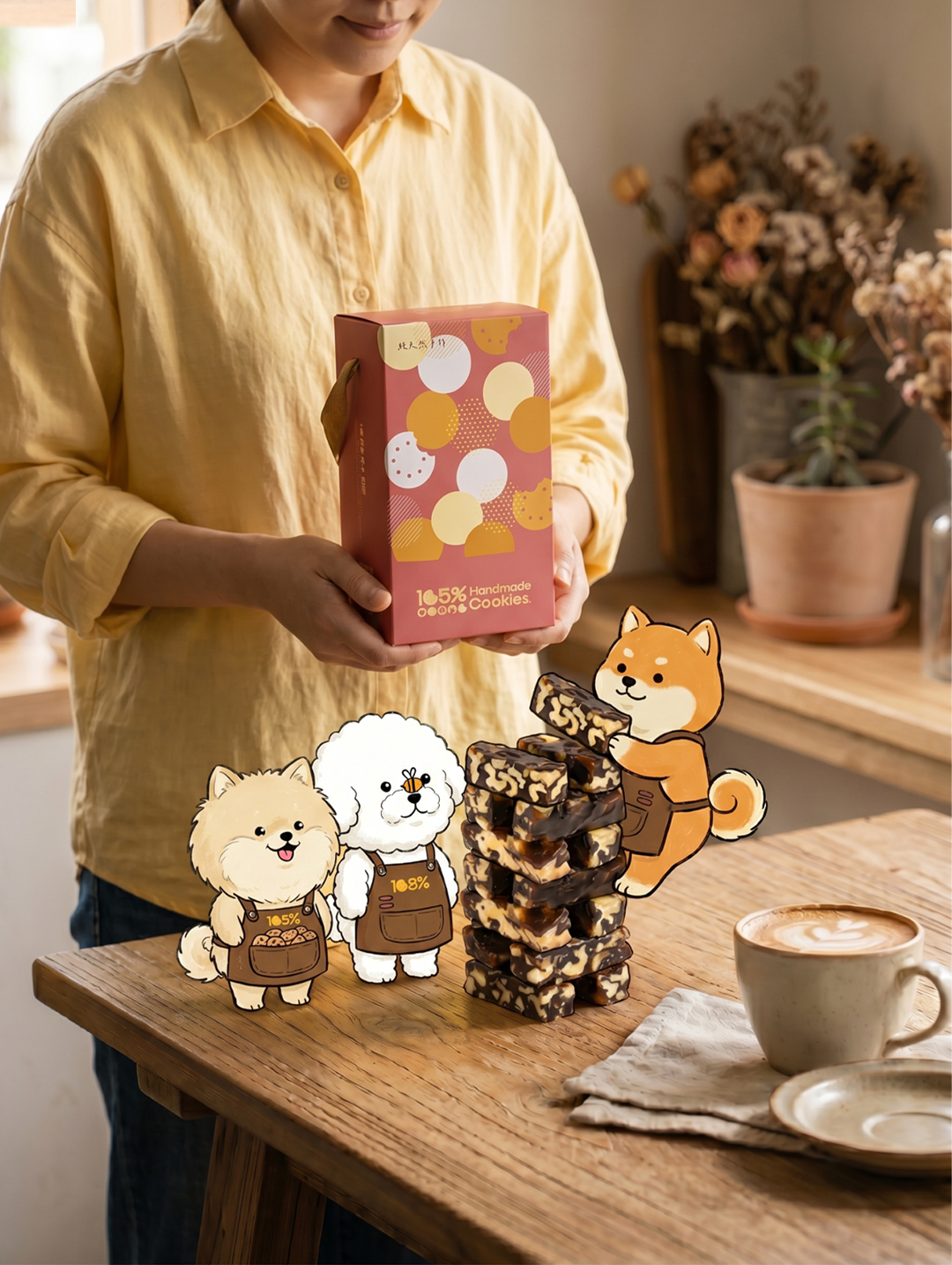 台北手工餅乾名店 105%手工餅乾,獨家首做的黑棗核桃糖,香氣濃郁的點心。